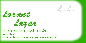 lorant lazar business card